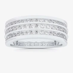 (G-H / Vs1-Vs2) Womens 1 CT. T.W. Lab Grown White Diamond 10K Gold Anniversary Band