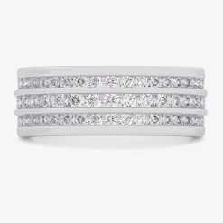 (G-H / Vs1-Vs2) Womens 1 CT. T.W. Lab Grown White Diamond 10K Gold Anniversary Band