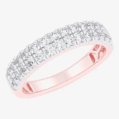 (G-H / Vs1-Vs2) Womens 4MM 3/4 CT. T.W. Lab Grown White Diamond 10K Gold Anniversary Band