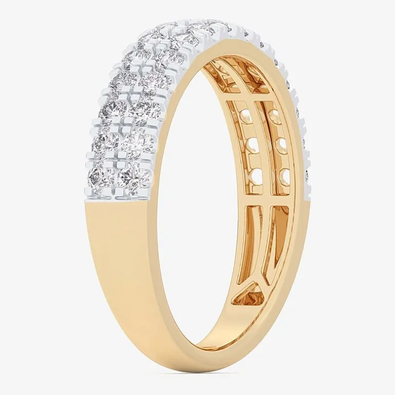 (G-H / Vs1-Vs2) Womens 4MM 3/4 CT. T.W. Lab Grown White Diamond 10K Gold Anniversary Band