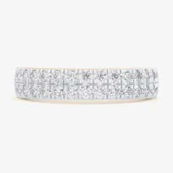 (G-H / Vs1-Vs2) Womens 4MM 3/4 CT. T.W. Lab Grown White Diamond 10K Gold Anniversary Band