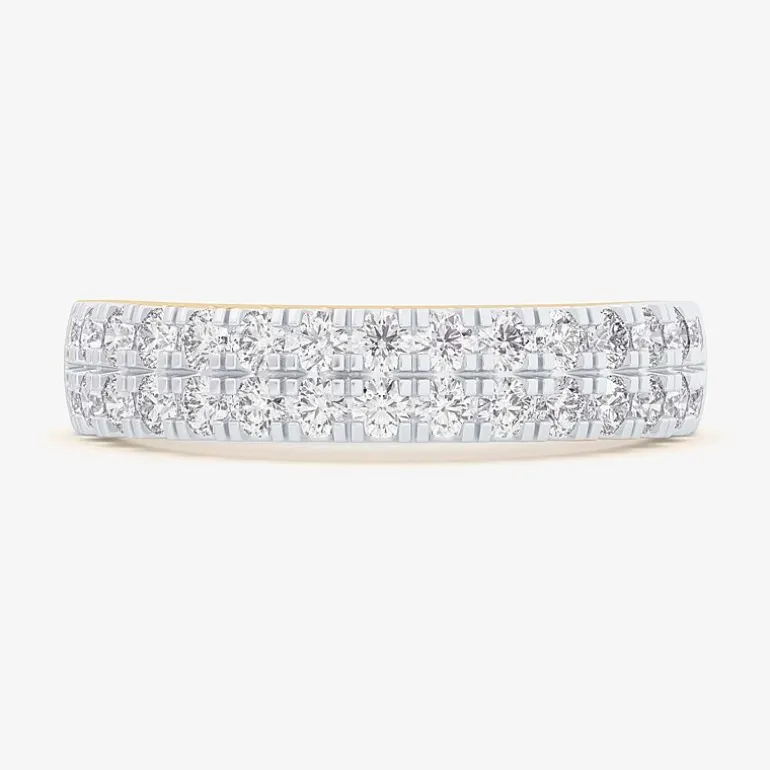 (G-H / Vs1-Vs2) Womens 4MM 3/4 CT. T.W. Lab Grown White Diamond 10K Gold Anniversary Band