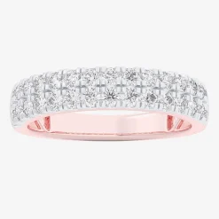 (G-H / Vs1-Vs2) Womens 4MM 3/4 CT. T.W. Lab Grown White Diamond 10K Gold Anniversary Band