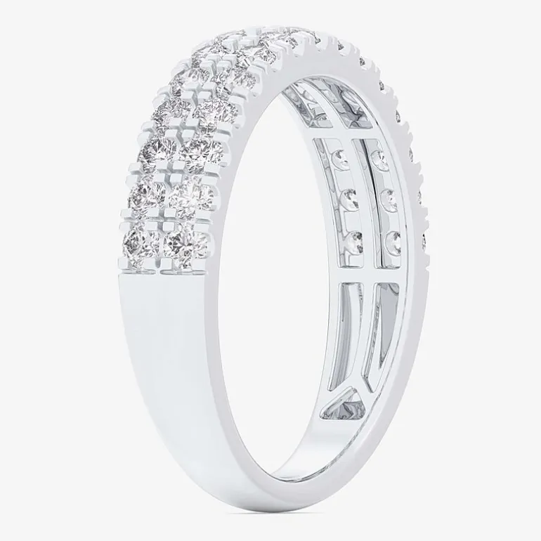 (G-H / Vs1-Vs2) Womens 4MM 3/4 CT. T.W. Lab Grown White Diamond 10K Gold Anniversary Band