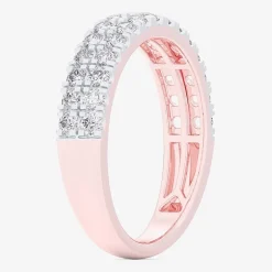 (G-H / Vs1-Vs2) Womens 4MM 3/4 CT. T.W. Lab Grown White Diamond 10K Gold Anniversary Band