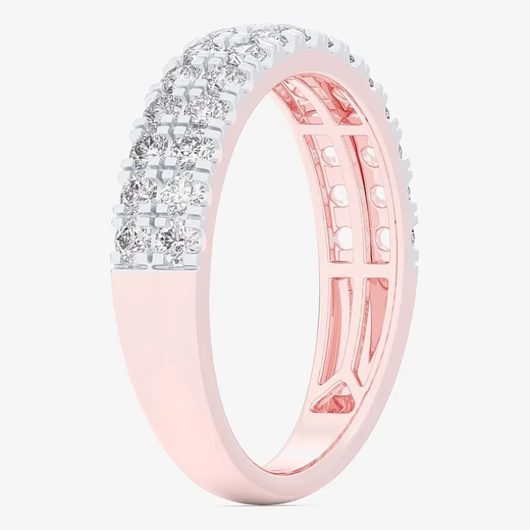 (G-H / Vs1-Vs2) Womens 4MM 3/4 CT. T.W. Lab Grown White Diamond 10K Gold Anniversary Band