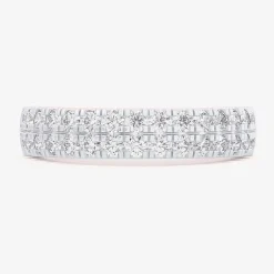 (G-H / Vs1-Vs2) Womens 4MM 3/4 CT. T.W. Lab Grown White Diamond 10K Gold Anniversary Band