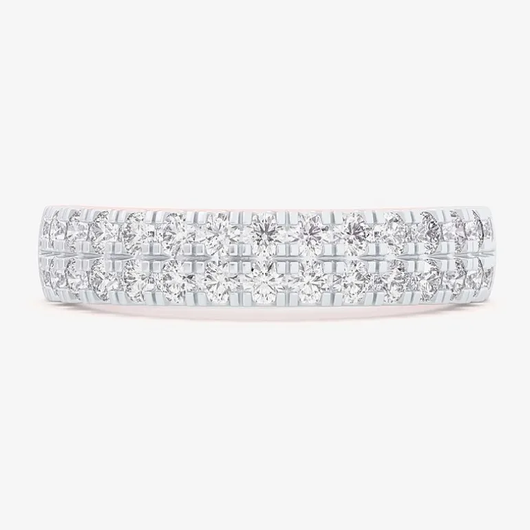 (G-H / Vs1-Vs2) Womens 4MM 3/4 CT. T.W. Lab Grown White Diamond 10K Gold Anniversary Band