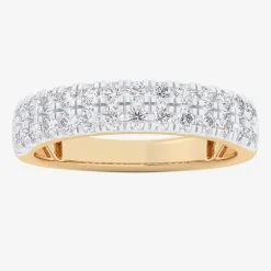 (G-H / Vs1-Vs2) Womens 4MM 3/4 CT. T.W. Lab Grown White Diamond 10K Gold Anniversary Band