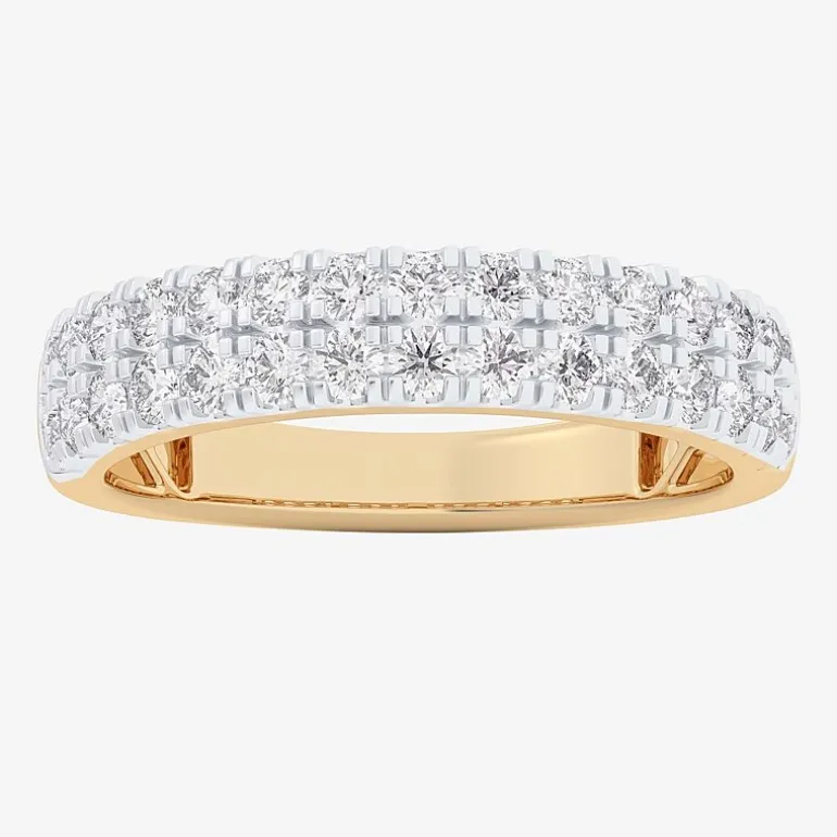(G-H / Vs1-Vs2) Womens 4MM 3/4 CT. T.W. Lab Grown White Diamond 10K Gold Anniversary Band