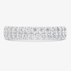 (G-H / Vs1-Vs2) Womens 4MM 3/4 CT. T.W. Lab Grown White Diamond 10K Gold Anniversary Band