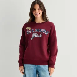 Gilmore Girls Crew Fleece Womens Juniors Crew Neck Long Sleeve Sweatshirt