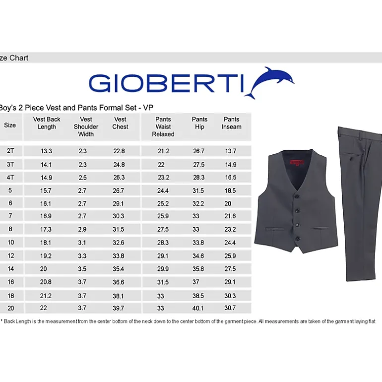 Gioberti Boy's 2 Piece Vest And Pants Formal Set