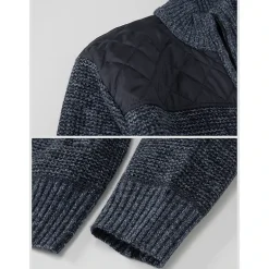 Gioberti Men's Knitted Regular Fit Full Zip Cardigan Sweater With Soft Brushed Flannel Lining