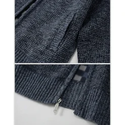 Gioberti Men's Knitted Regular Fit Full Zip Cardigan Sweater With Soft Brushed Flannel Lining