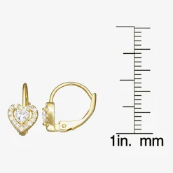 Girls 1/2 CT. Cubic Zirconia 14K Gold Over Silver 7mm Hoop Earrings