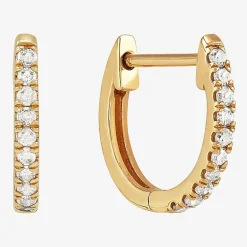 Girls 1/10 CT. T.W. Natural White Diamond 14K Gold 10.6mm Hoop Earrings