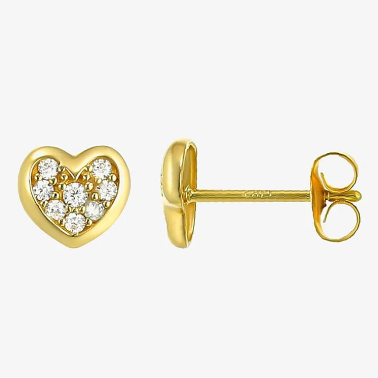 Girls Cubic Zirconia 14K Gold Heart 2-pc. Jewelry Set