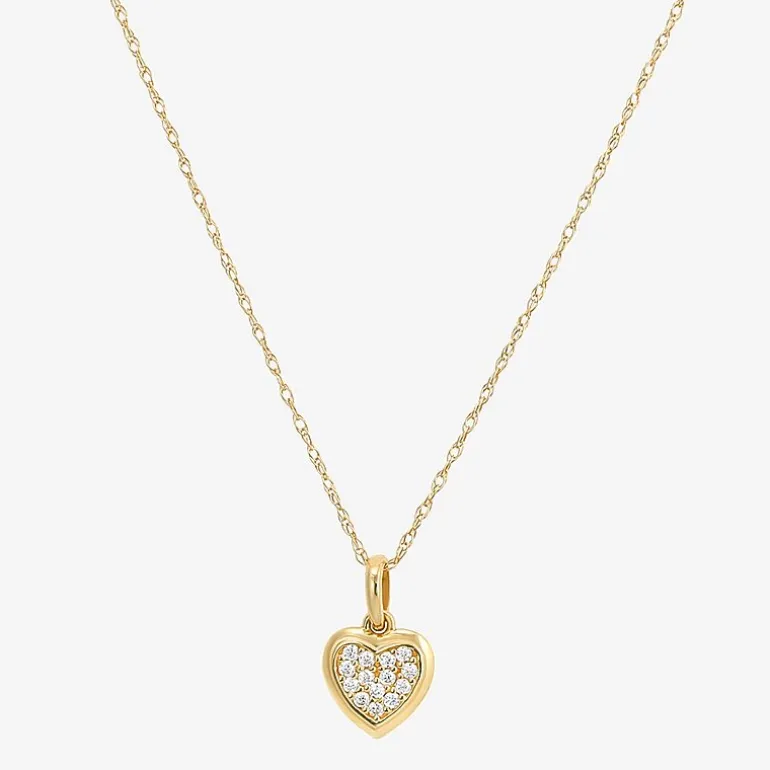 Girls Cubic Zirconia 14K Gold Heart 2-pc. Jewelry Set