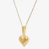 Girls 14K Gold Heart 13 Inch Pendant Necklace