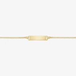 Girls 14K Gold 5 1/2 Inch Solid Curb Id Bracelet