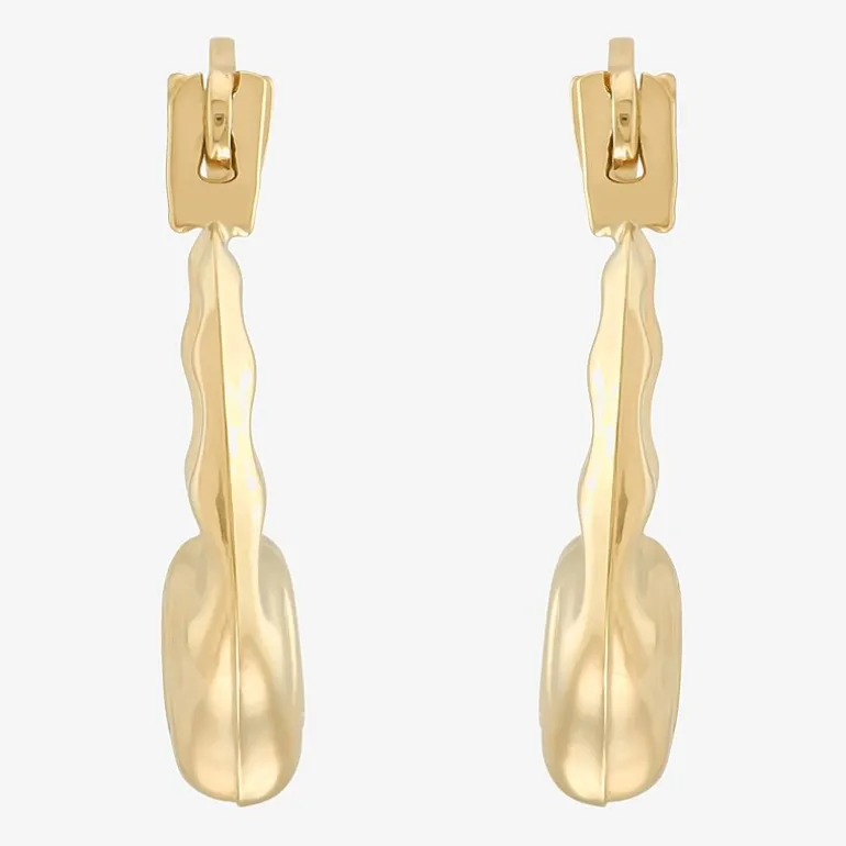 Girls 14K Gold 12.3mm Heart Hoop Earrings