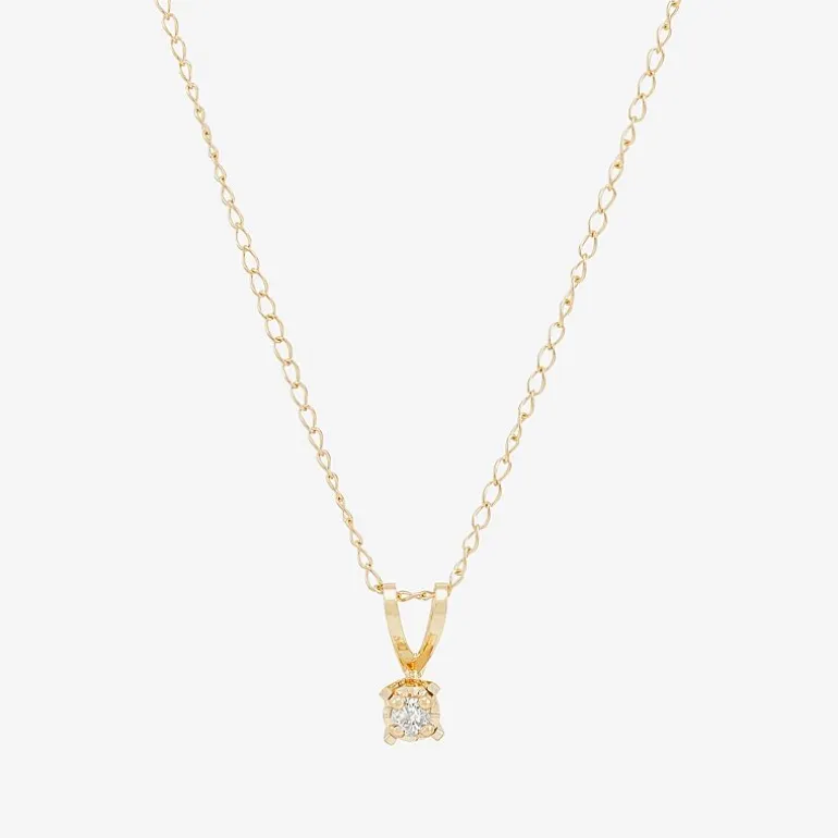 Girls Natural White Diamond 14K Gold Round 2-pc. Jewelry Set