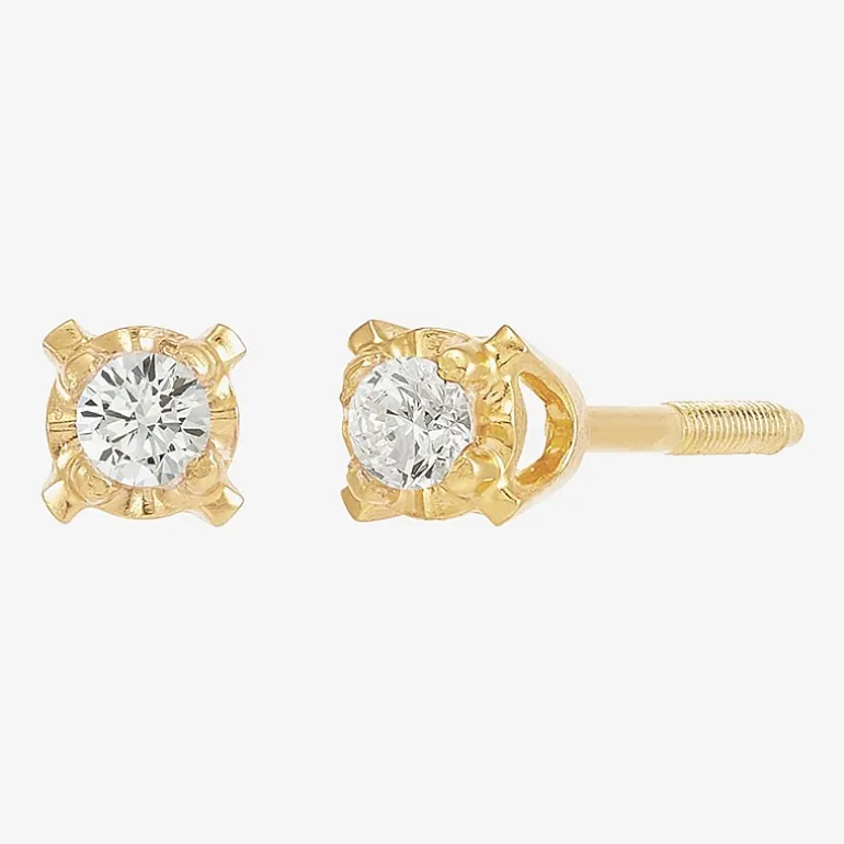 Girls Natural White Diamond 14K Gold Round 2-pc. Jewelry Set