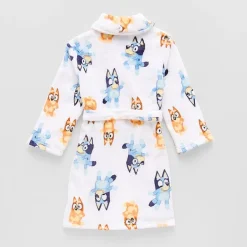 Girls Plush Long Sleeve Knee Length Bluey Robe
