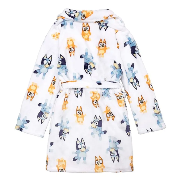 Girls Plush Long Sleeve Knee Length Bluey Robe