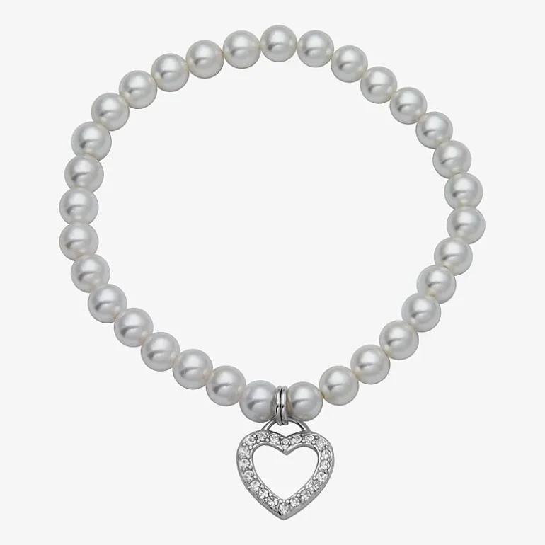Girls White Cultured Freshwater Pearl Sterling Silver Heart 2-pc. Jewelry Set