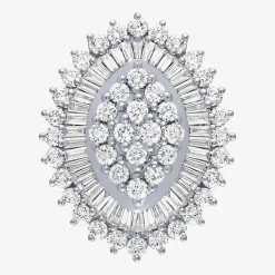 (G / I1) Womens 4 CT. T.W. Lab Grown White Diamond 10K Gold Cluster Cocktail Ring