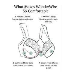Glamorise Elegance Wonderwire® Front-Close Full Coverage Underwire Unlined Full Coverage Bra 1245