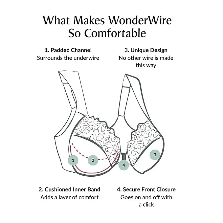 Glamorise Elegance Wonderwire® Front-Close Full Coverage Underwire Unlined Full Coverage Bra 1245