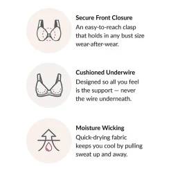Glamorise Elegance Wonderwire® Front-Close Full Coverage Underwire Unlined Full Coverage Bra 1245