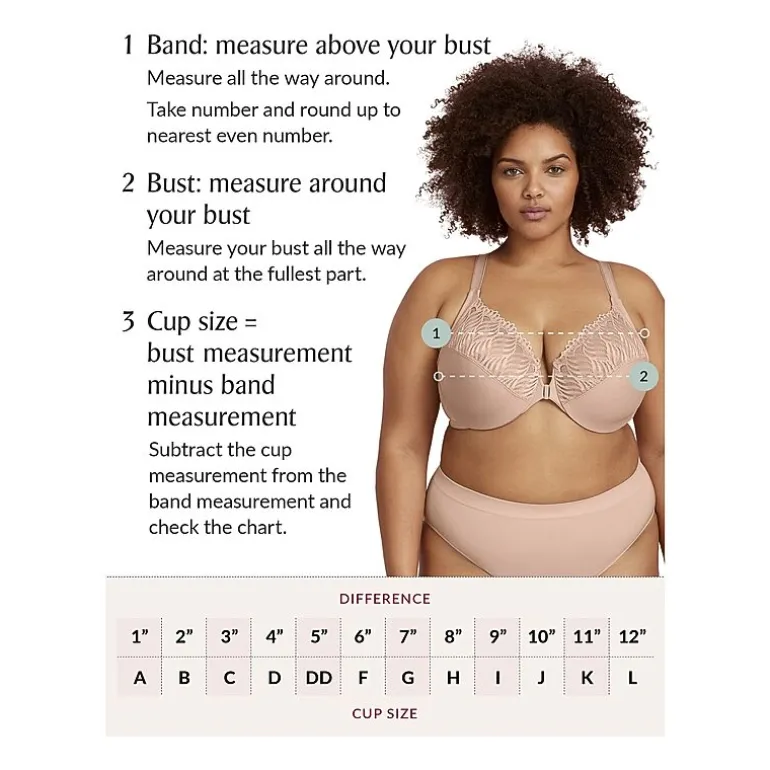 Glamorise Elegance Wonderwire® Front-Close Full Coverage Underwire Unlined Full Coverage Bra 1245