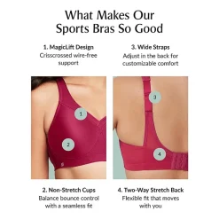 Glamorise Magic Lift® Ultimate Womens Seamless High Support Full Coverage Sports T-Shirt Sports Bra 1006