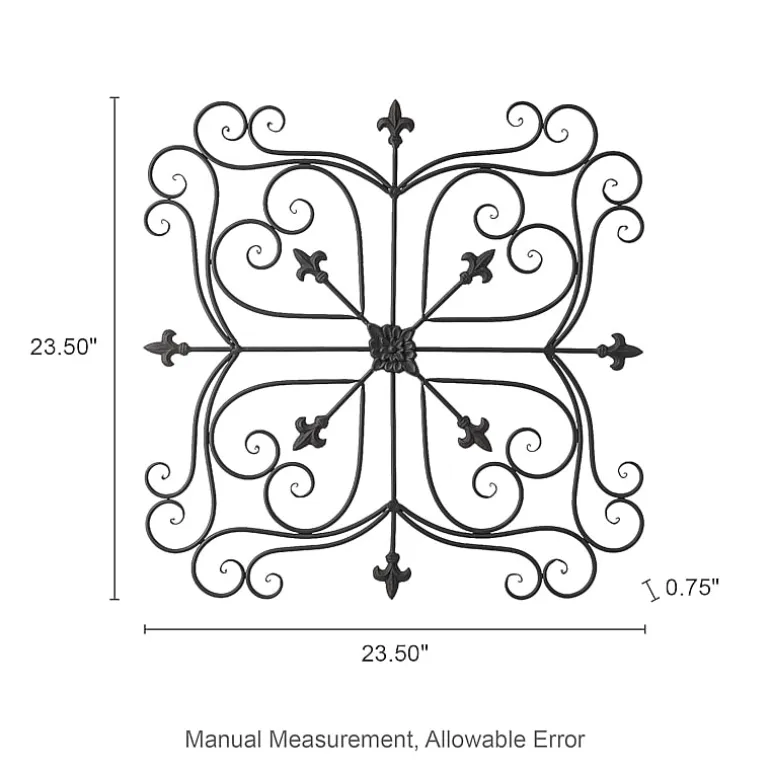 Glitzhome 23.5" Iron Floral Garden Wall Sign