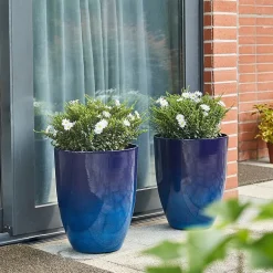 Glitzhome Set Of 2 16.75'' Plastic Pot Planters