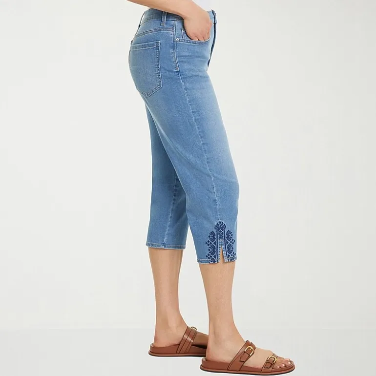 Gloria Vanderbilt Amanda Womens High Rise Stretch Fabric Capri Jean