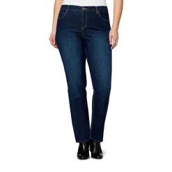 Gloria Vanderbilt Amanda Womens High Rise Stretch Fabric Tapered Leg Jean