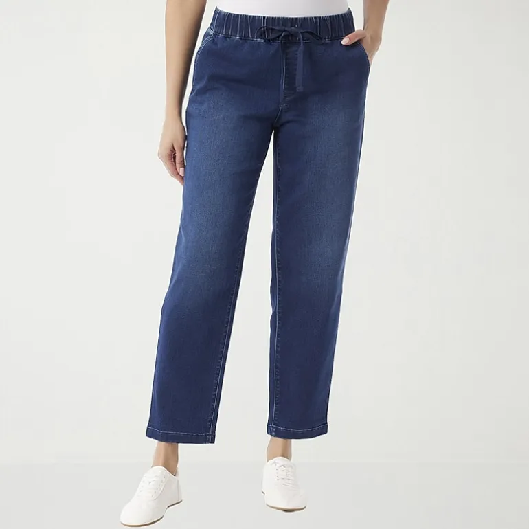 Gloria Vanderbilt Womens Anya Straight Leg Knit Denim