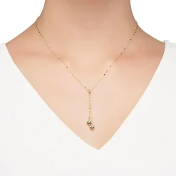 Gold Addiction Lariat Style Womens 14K Gold 18 Inch Y Necklace