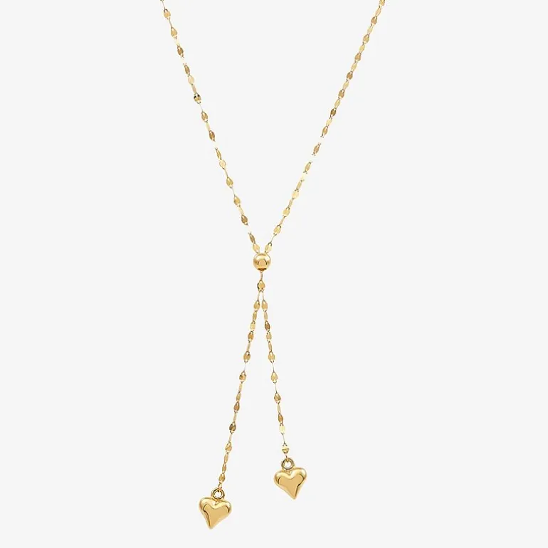 Gold Addiction Lariat Style Womens 14K Gold 18 Inch Y Necklace