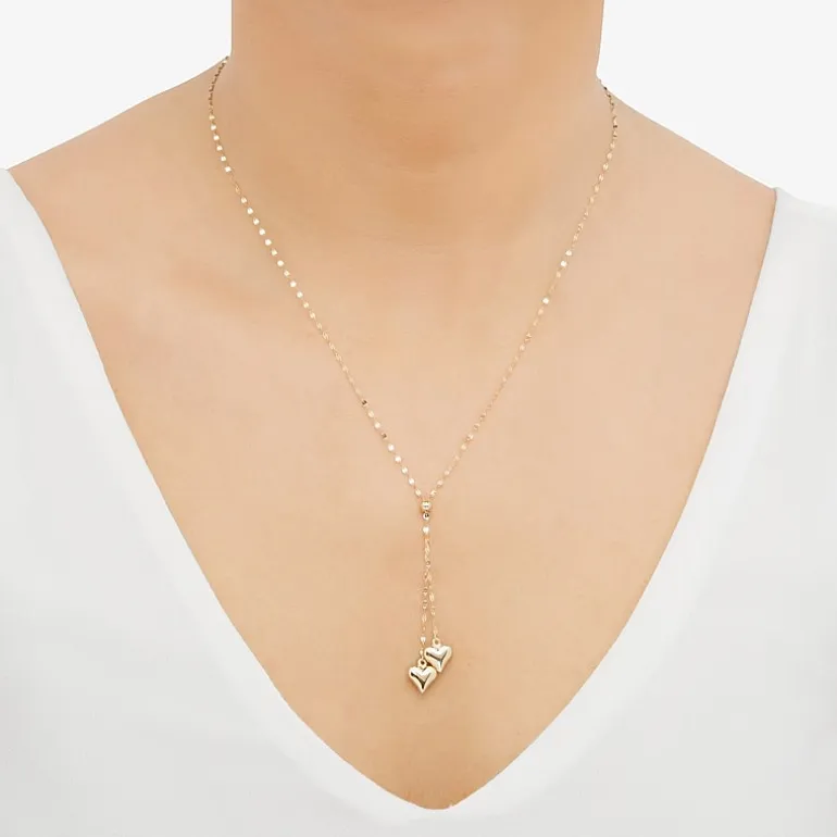 Gold Addiction Lariat Style Womens 14K Gold 18 Inch Y Necklace