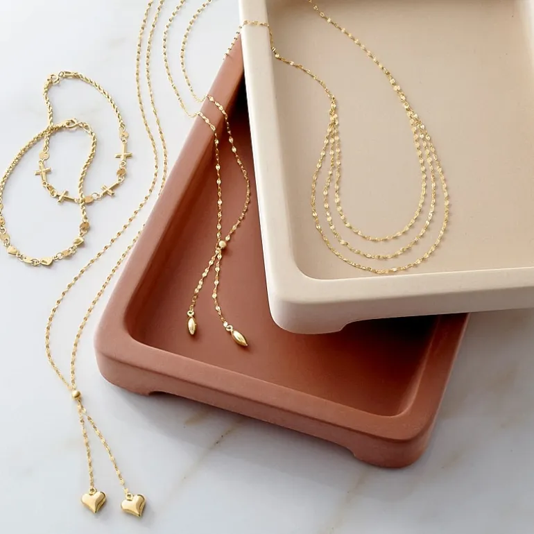 Gold Addiction Lariat Style Womens 14K Gold 18 Inch Y Necklace