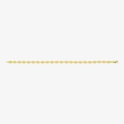 Gold Addiction Unisex Adult 14K Gold 7 Inch Solid Mariner Chain Bracelet