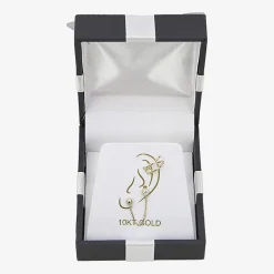 Gold Addiction Womens Cubic Zirconia 10K Gold 2 Pair Earring Set