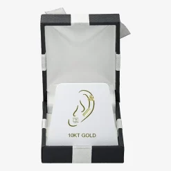 Gold Addiction Womens Cubic Zirconia 10K Gold 3 Pair Earring Set