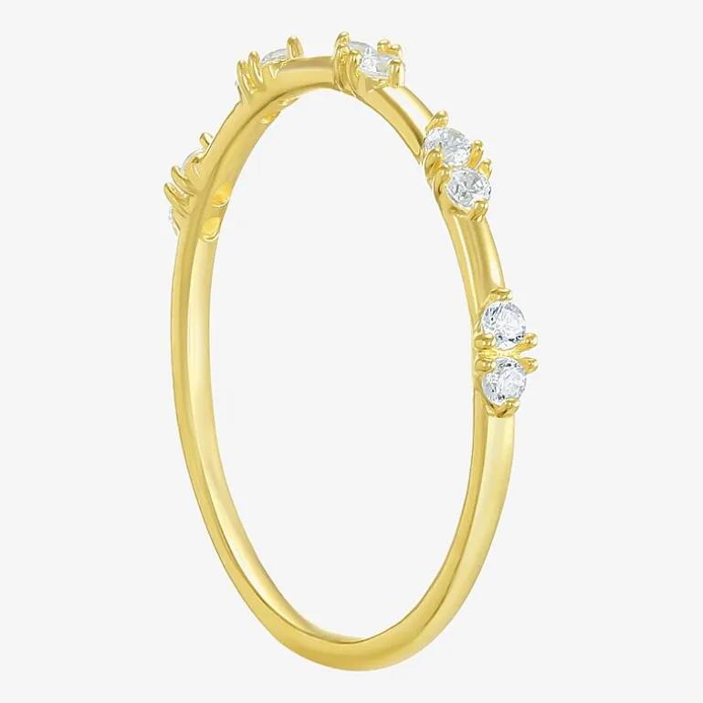 Gold Addiction Womens Cubic Zirconia 10K Gold Round Band